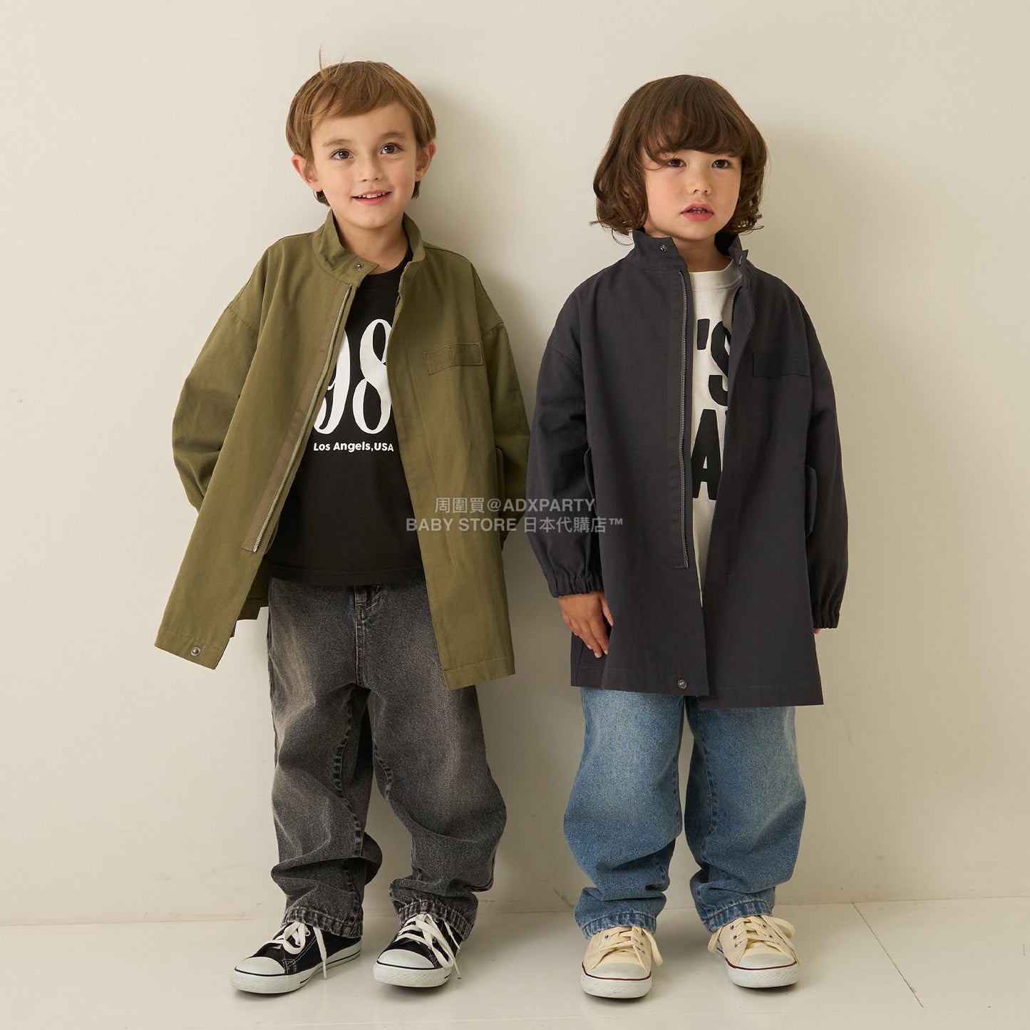 日本童裝 b・R# 中長版摩登大褸 100-150cm 男童款 冬季 (適合初秋、香港平均溫度、寒冷天氣）OUTERWEAR