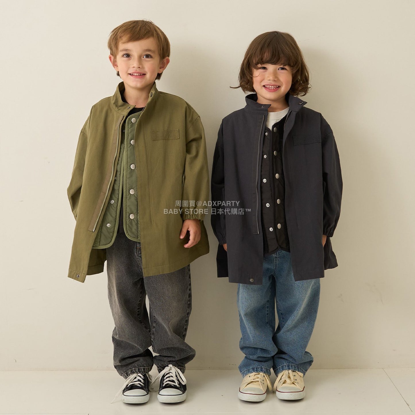 日本童裝 b・R# 中長版摩登大褸 100-150cm 男童款 冬季 (適合初秋、香港平均溫度、寒冷天氣）OUTERWEAR