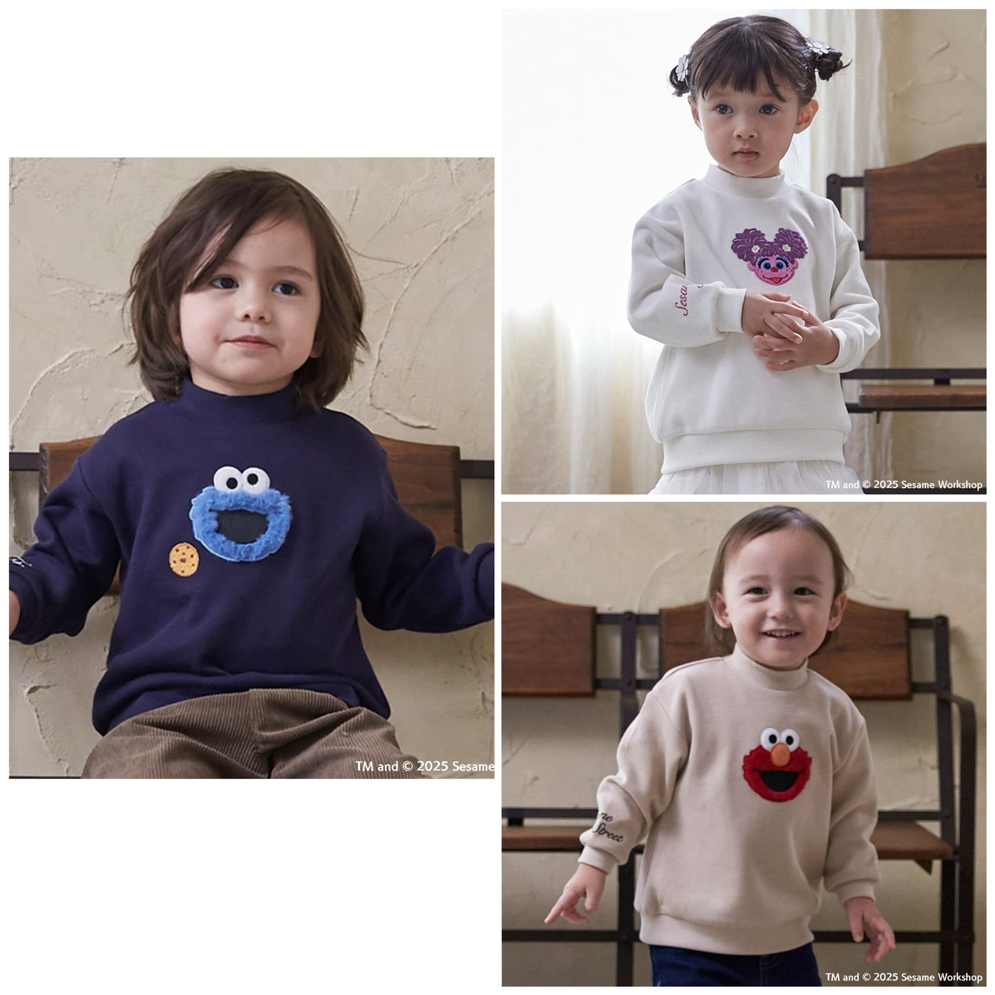 日本童裝 pe#main x SESAME STREET 芝麻街衛衣 80-130cm 男童款/女童款 冬季 TOPS