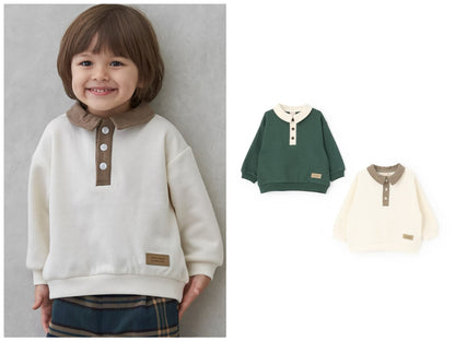 日本童裝 pe#main 抓毛翻領衛衣 90-130cm 男童款 冬季 TOPS