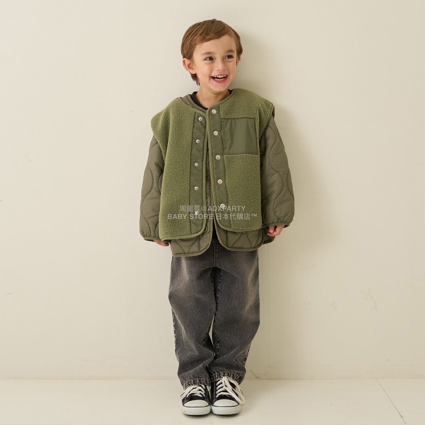 日本童裝 b・R# 夾棉外套或內搭 100-150cm 男童款 冬季 (適合初秋、香港平均溫度、寒冷天氣、溫度低天氣）OUTERWEAR