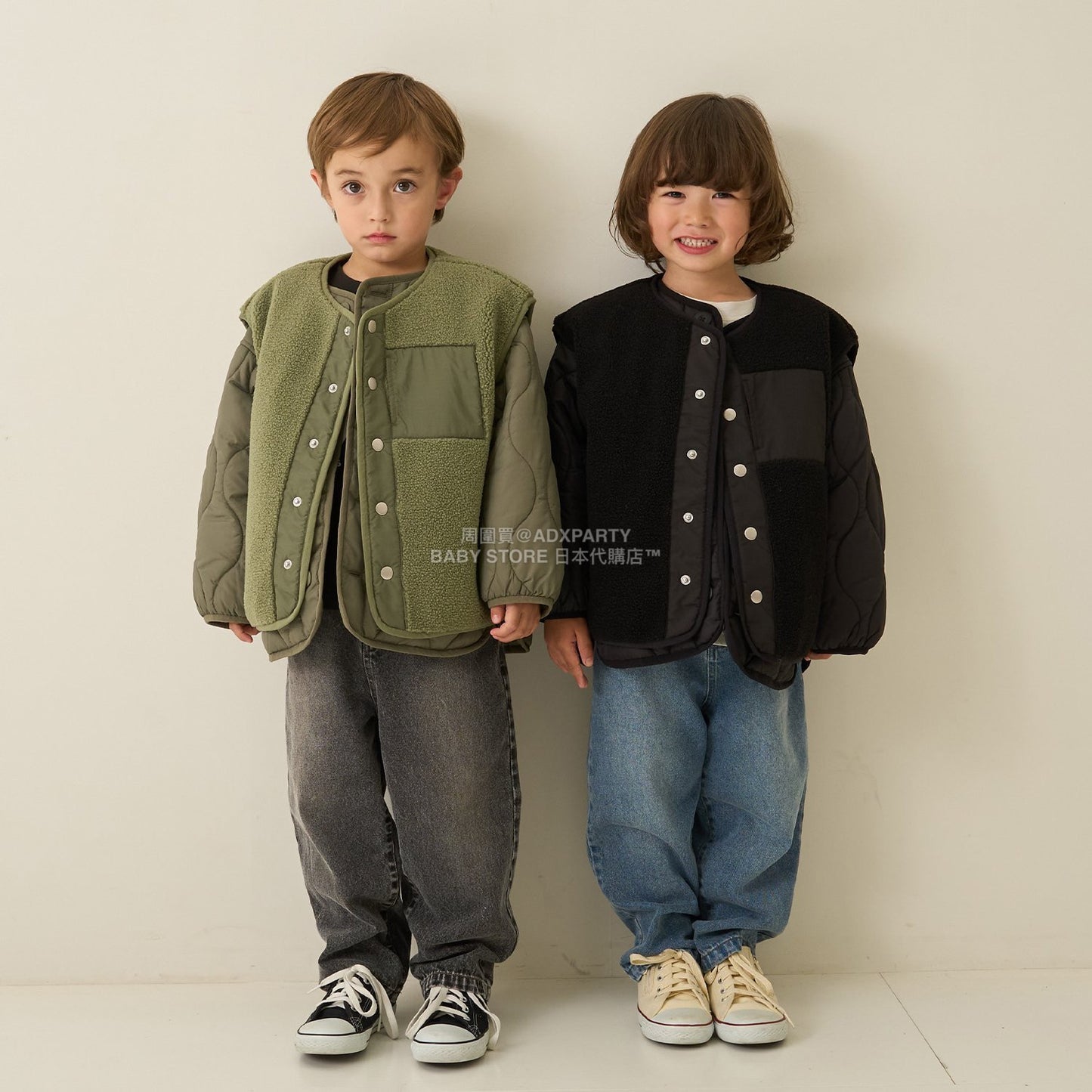 日本童裝 b・R# 夾棉外套或內搭 100-150cm 男童款 冬季 (適合初秋、香港平均溫度、寒冷天氣、溫度低天氣）OUTERWEAR