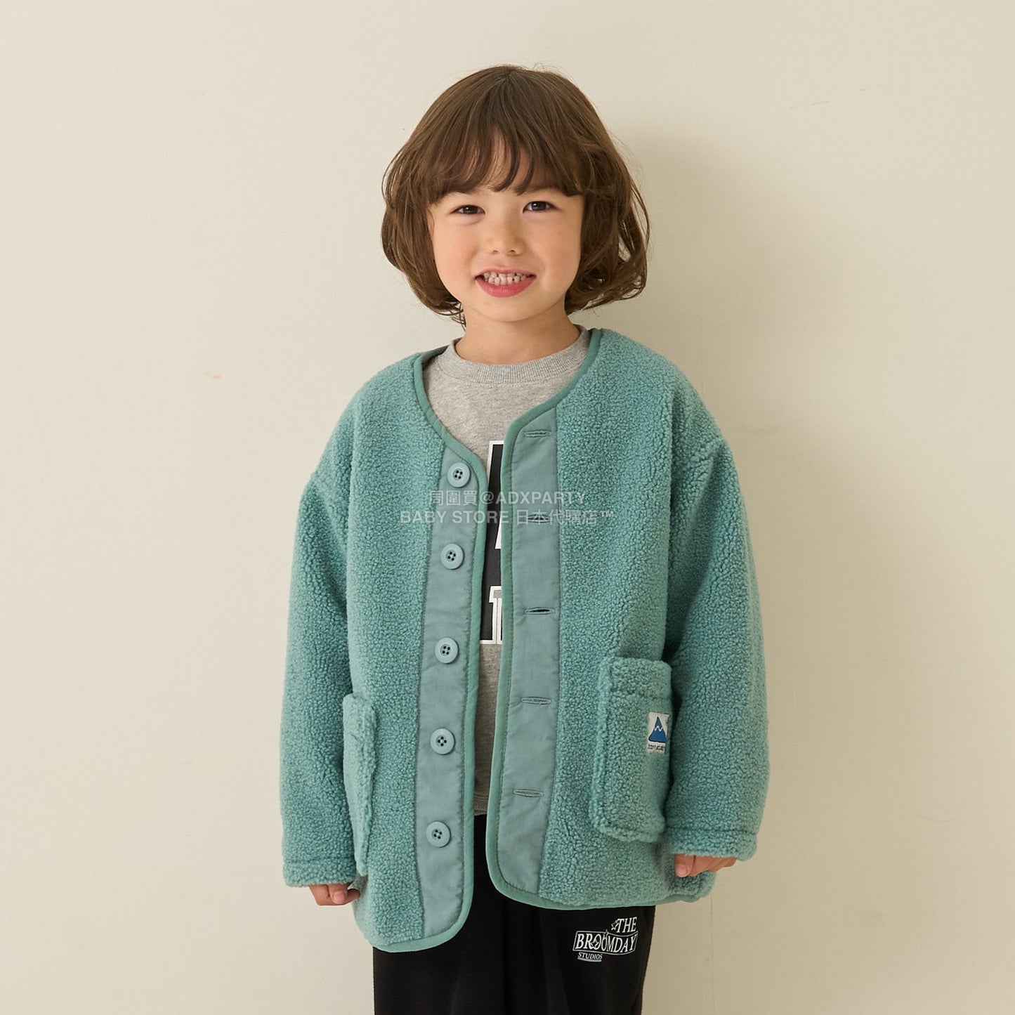 日本童裝 b・R# 抓毛口袋外套 100-150cm 男童款 冬季 (適合初秋、香港平均溫度、寒冷天氣）OUTERWEAR