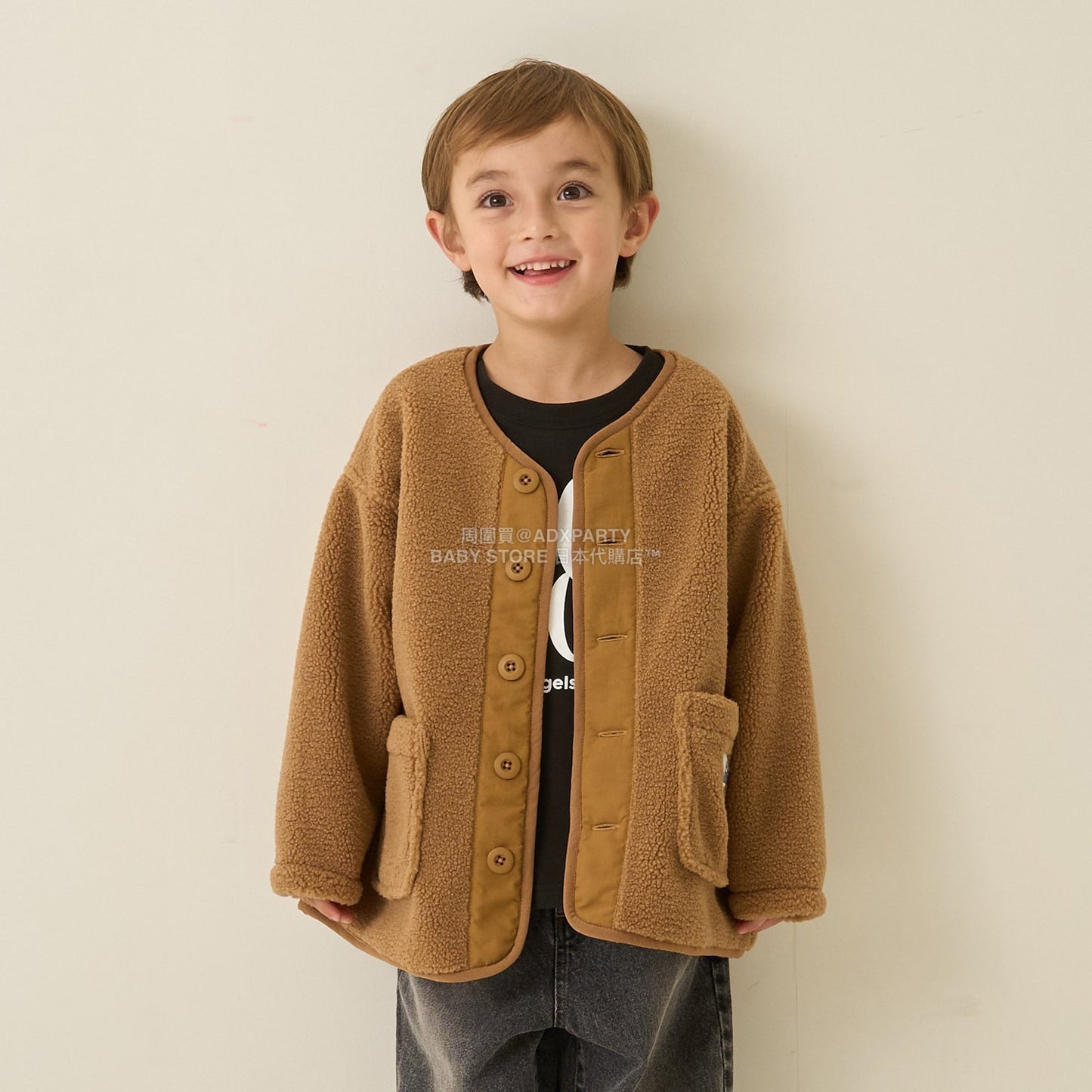 日本童裝 b・R# 抓毛口袋外套 100-150cm 男童款 冬季 (適合初秋、香港平均溫度、寒冷天氣）OUTERWEAR