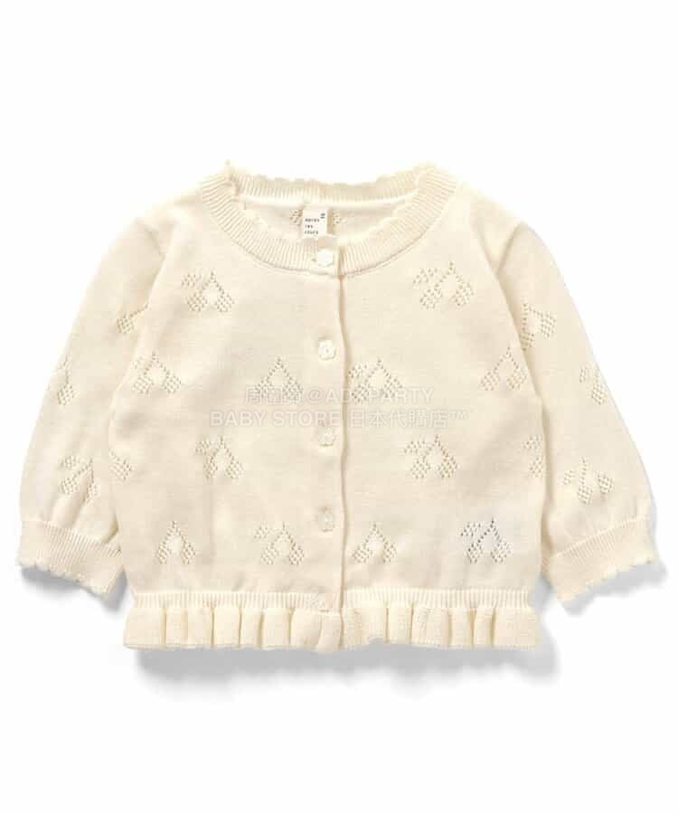 日本童裝 apres les cours 鏤空針織外套 70-80cm 女童款 初生嬰兒 春季 OUTERWEAR