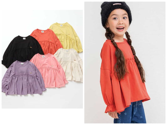 日本童裝 BREEZE 荷葉邊長袖上衣 80-140cm 女童款 秋季 TOPS