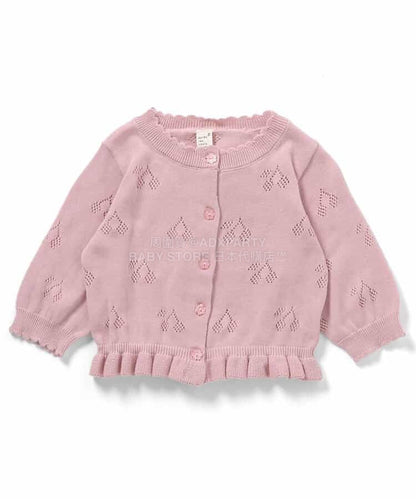 日本童裝 apres les cours 鏤空針織外套 70-80cm 女童款 初生嬰兒 春季 OUTERWEAR