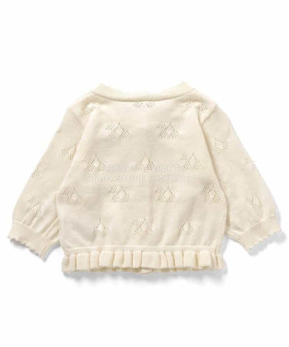 日本童裝 apres les cours 鏤空針織外套 70-80cm 女童款 初生嬰兒 春季 OUTERWEAR