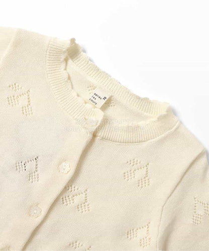 日本童裝 apres les cours 鏤空針織外套 70-80cm 女童款 初生嬰兒 春季 OUTERWEAR