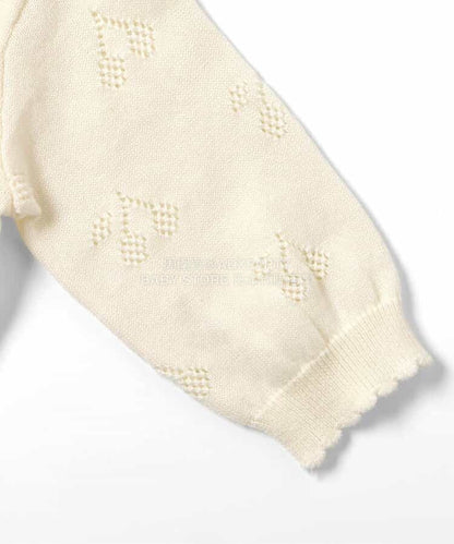 日本童裝 apres les cours 鏤空針織外套 70-80cm 女童款 初生嬰兒 春季 OUTERWEAR