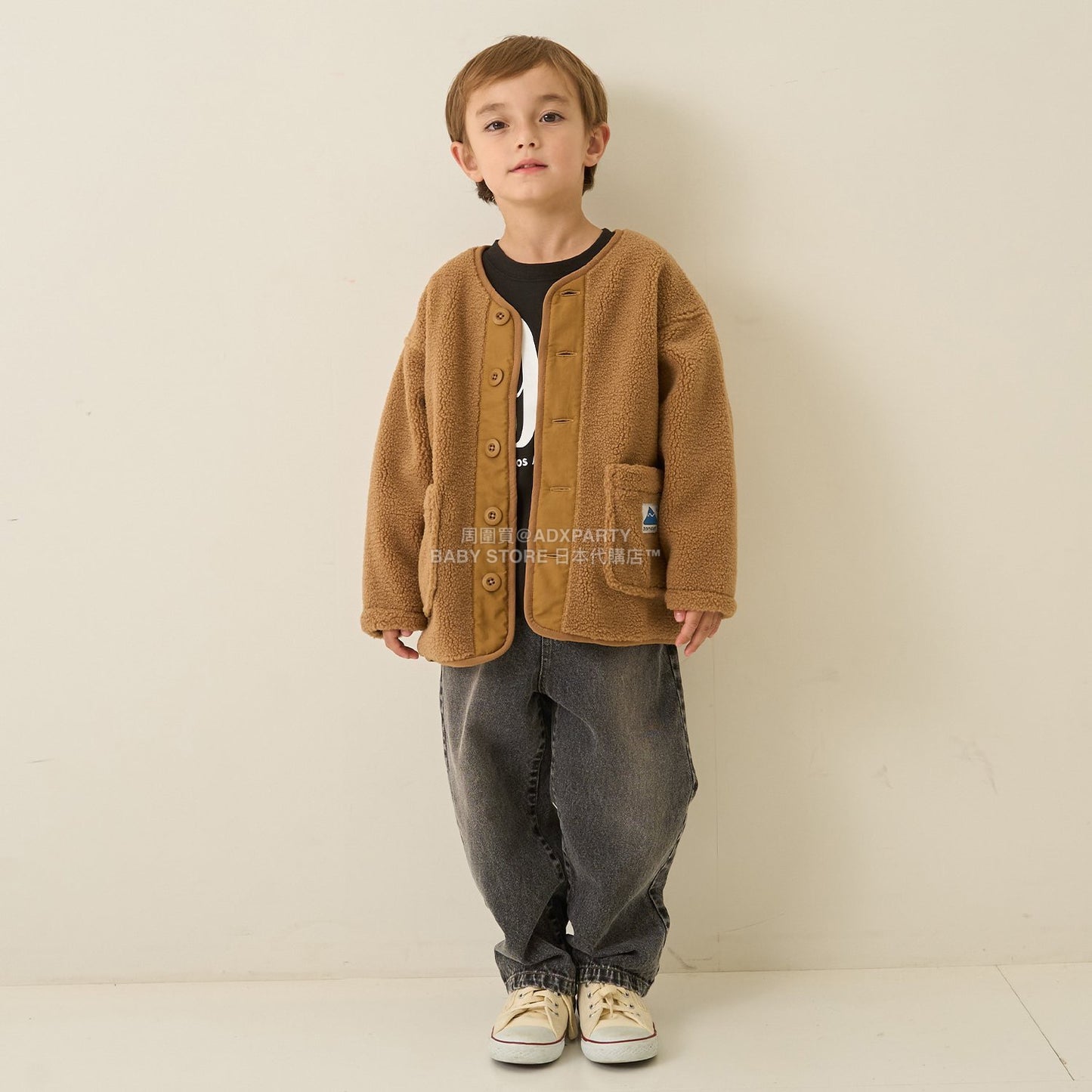 日本童裝 b・R# 抓毛口袋外套 100-150cm 男童款 冬季 (適合初秋、香港平均溫度、寒冷天氣）OUTERWEAR