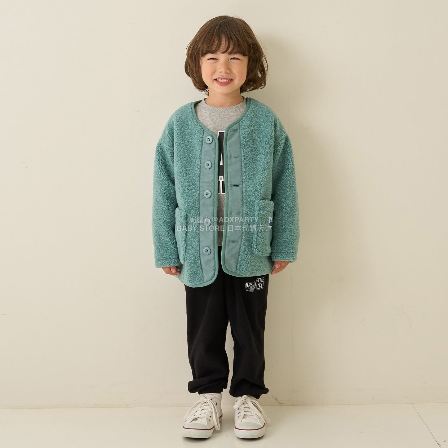 日本童裝 b・R# 抓毛口袋外套 100-150cm 男童款 冬季 (適合初秋、香港平均溫度、寒冷天氣）OUTERWEAR