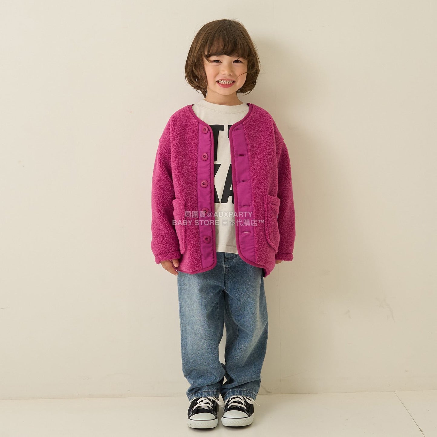 日本童裝 b・R# 抓毛口袋外套 100-150cm 男童款 冬季 (適合初秋、香港平均溫度、寒冷天氣）OUTERWEAR