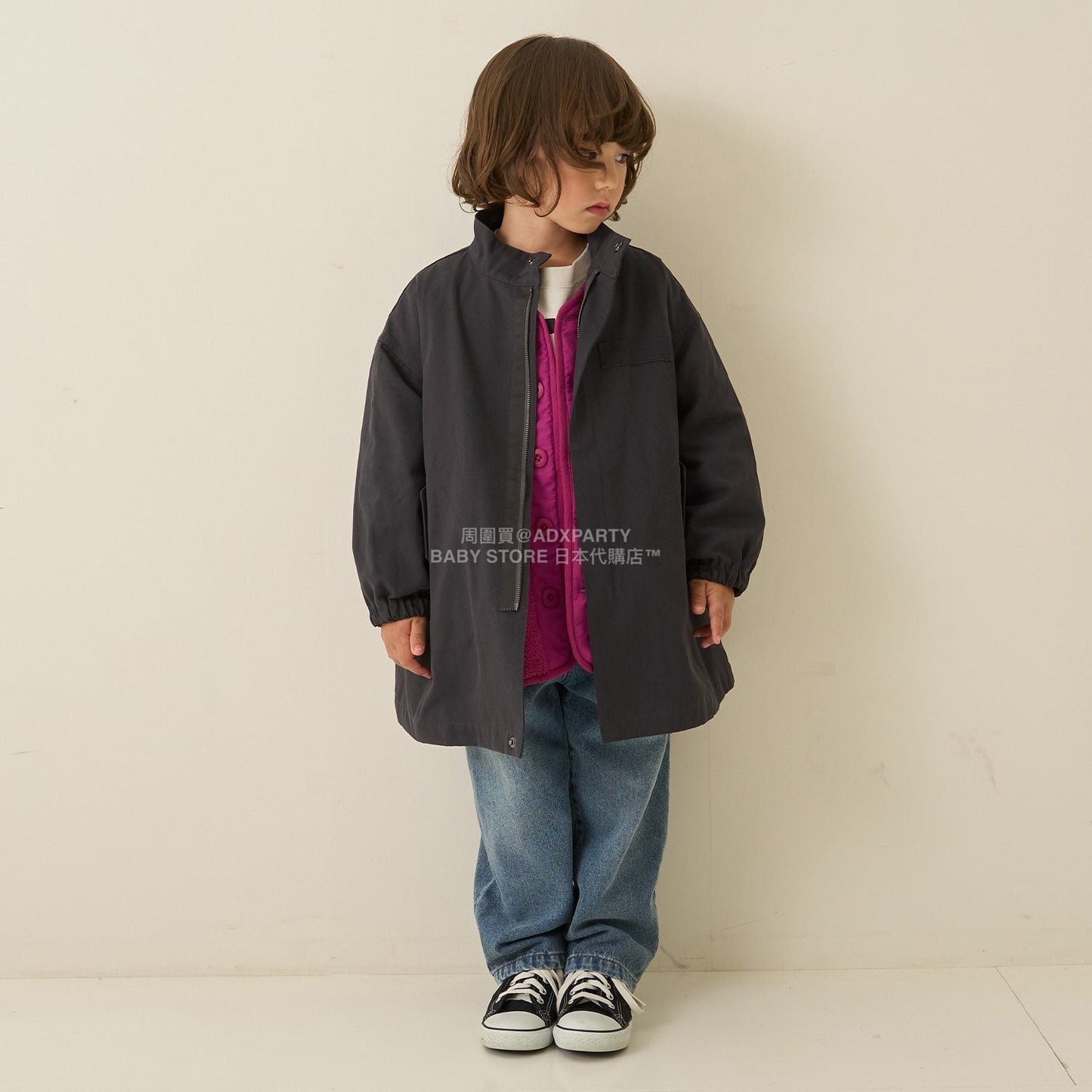 日本童裝 b・R# 抓毛口袋外套 100-150cm 男童款 冬季 (適合初秋、香港平均溫度、寒冷天氣）OUTERWEAR