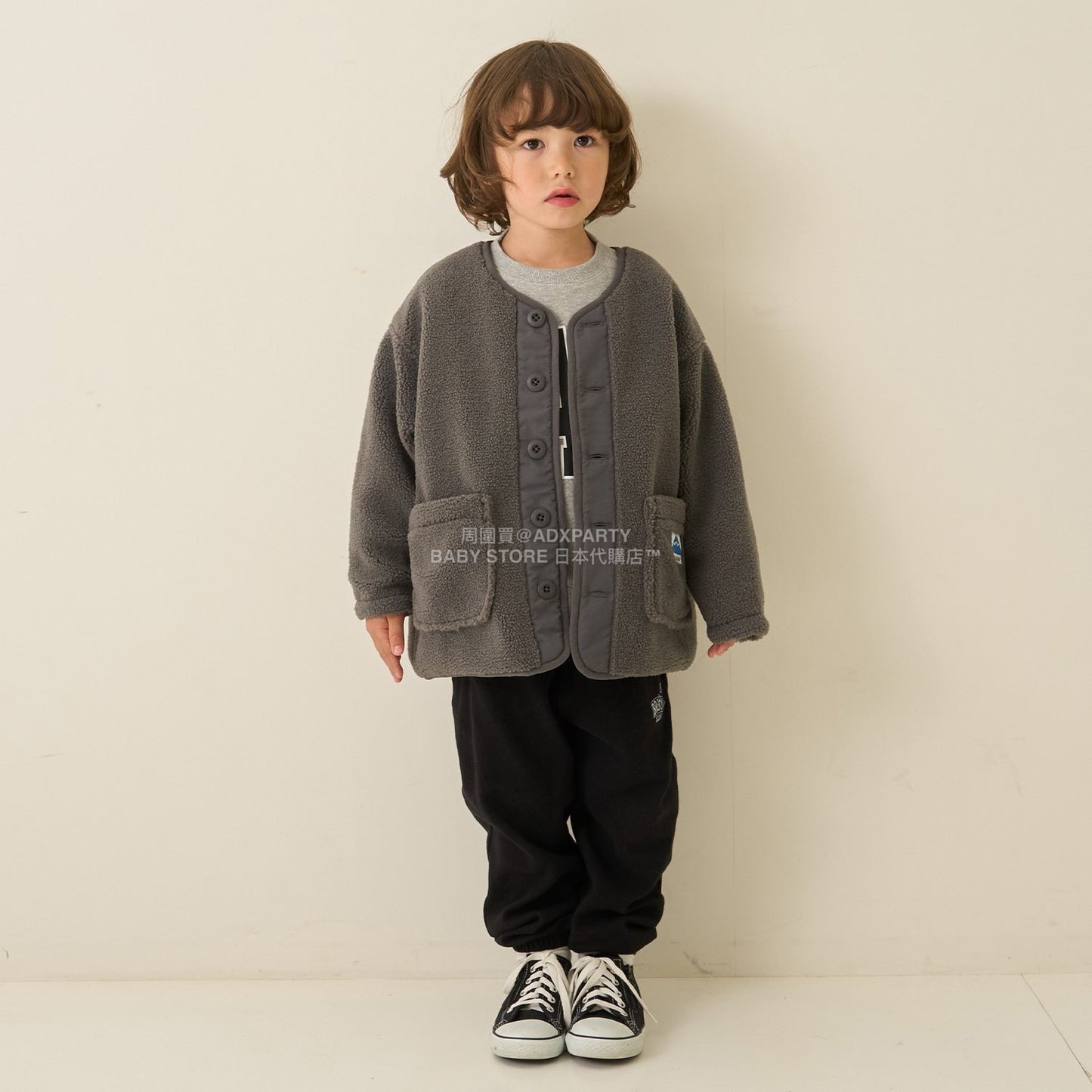 日本童裝 b・R# 抓毛口袋外套 100-150cm 男童款 冬季 (適合初秋、香港平均溫度、寒冷天氣）OUTERWEAR