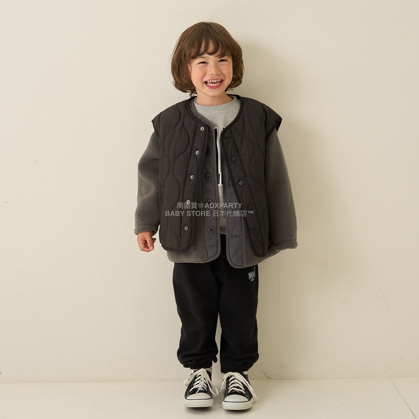 日本童裝 b・R# 抓毛口袋外套 100-150cm 男童款 冬季 (適合初秋、香港平均溫度、寒冷天氣）OUTERWEAR