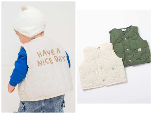 日本童裝 BREEZE 夾棉背心 80cm 男童款 初生嬰兒 秋季 OUTERWEAR