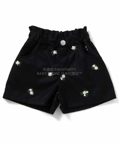 日本童裝 apres les cours 心型花花刺繡短褲 80-140cm 女童款 夏季 PANTS