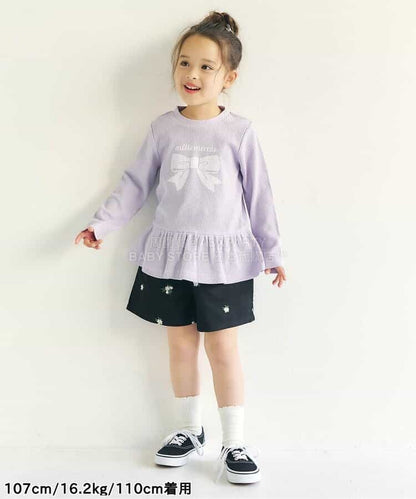 日本童裝 apres les cours 心型花花刺繡短褲 80-140cm 女童款 夏季 PANTS