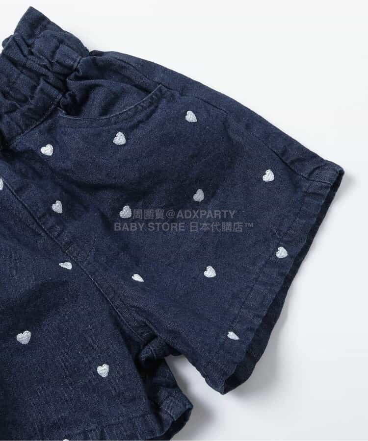 日本童裝 apres les cours 心型花花刺繡短褲 80-140cm 女童款 夏季 PANTS