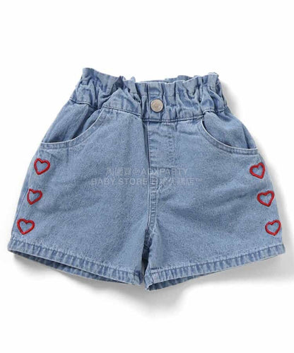 日本童裝 apres les cours 心型花花刺繡短褲 80-140cm 女童款 夏季 PANTS