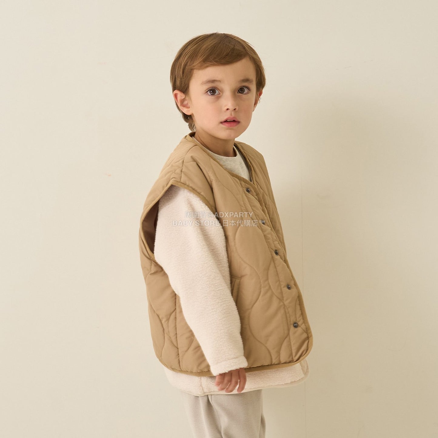 日本童裝 b・R# 絎縫背心外套 100-150cm 男童款 冬季 (適合初秋、香港平均溫度、寒冷天氣）OUTERWEAR