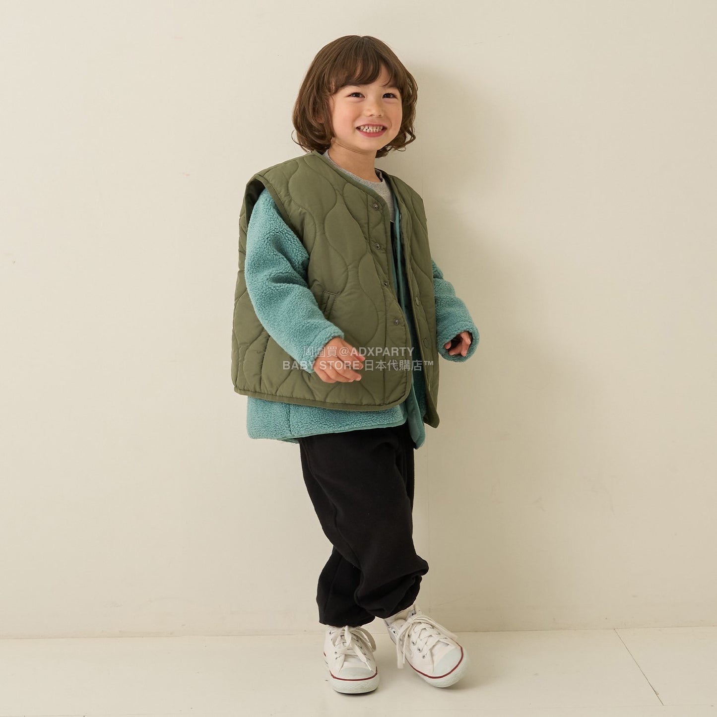 日本童裝 b・R# 絎縫背心外套 100-150cm 男童款 冬季 (適合初秋、香港平均溫度、寒冷天氣）OUTERWEAR