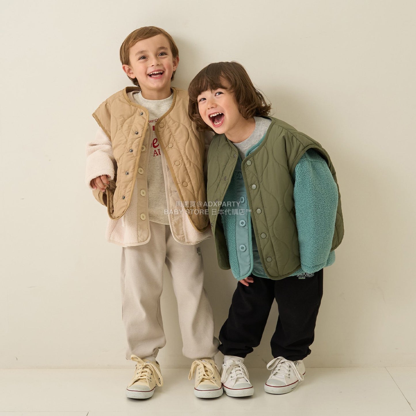 日本童裝 b・R# 絎縫背心外套 100-150cm 男童款 冬季 (適合初秋、香港平均溫度、寒冷天氣）OUTERWEAR