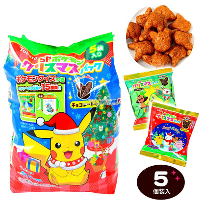 日本直送 Pokemon朱古力脆脆 5個装入 Christmas 聖誕快樂特輯 聖誕限定零食