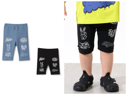 日本童裝 X-girl Stages 印花5分長緊身褲 80-140cm 女童款 夏季 PANTS