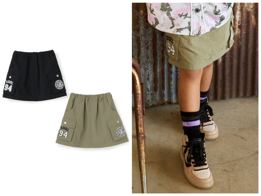 日本童裝 X-girl Stages 刺繡工裝裙 100-140cm 女童款 夏季 SKIRTS