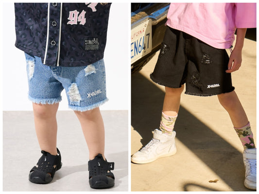 日本童裝 X-girl Stages 牛仔短褲 90-140cm 女童款 夏季 PANTS