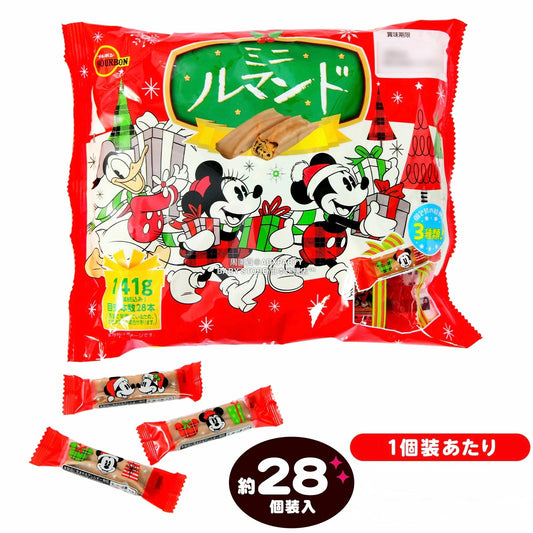 日本直送 Disney 朱古力脆條 141g（約28個裝） Christmas 聖誕快樂特輯 聖誕限定零食