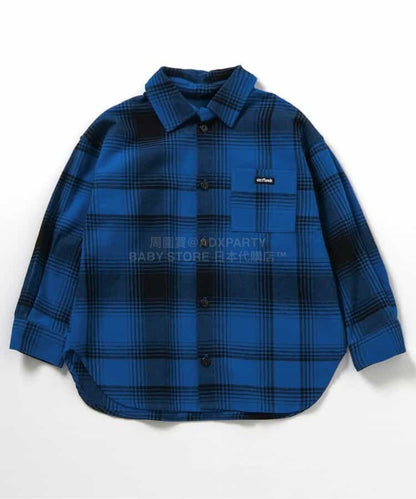 日本童裝 BREEZE 格紋襯衫 90-150cm 男童款 冬季 TOPS 聖誕紅/新年紅 