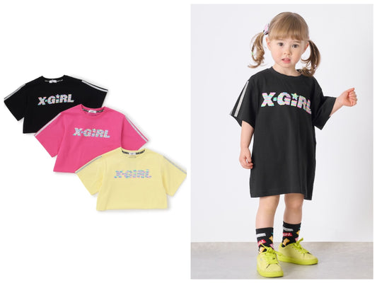 日本童裝 X-girl Stages 亮片刺繡連身裙 90-140cm 女童款 夏季 DRESSES