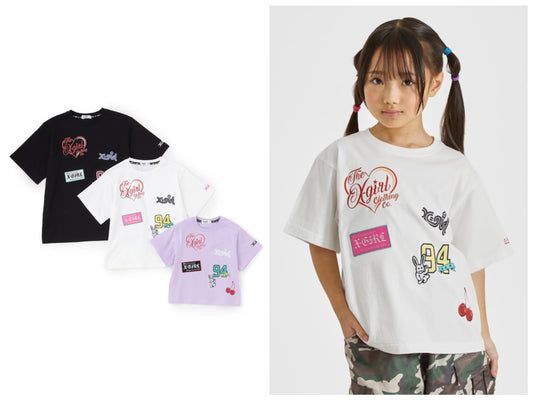 日本童裝 X-girl Stages 印花短袖上衣 80-140cm 女童款 夏季 TOPS