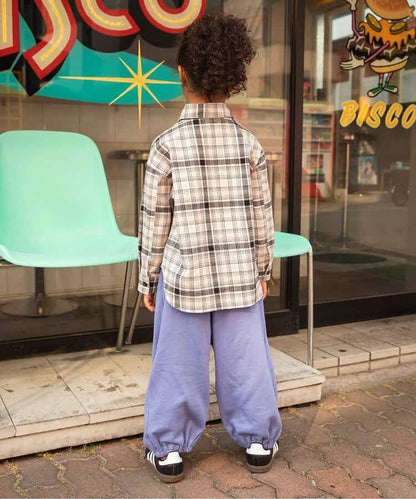 日本童裝 BREEZE 格紋襯衫 90-150cm 男童款 冬季 TOPS 聖誕紅/新年紅 