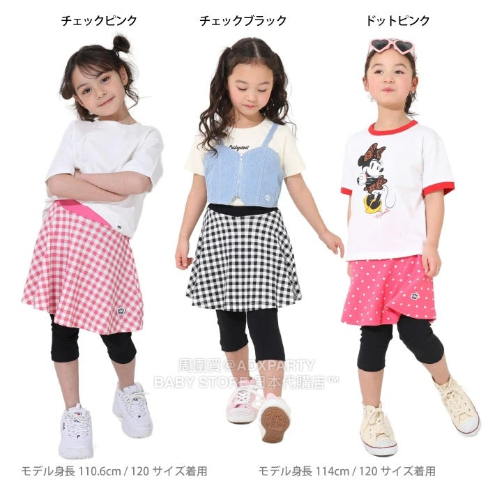 Japanese children's clothing BDL fake two-piece skirt with three-quarter leggings 80-150cm girls summer SKIRTS PANTS DBL all-match style 