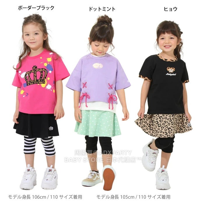 Japanese children's clothing BDL fake two-piece skirt with three-quarter leggings 80-150cm girls summer SKIRTS PANTS DBL all-match style 