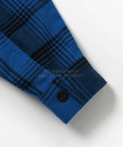 日本童裝 BREEZE 格紋襯衫 90-150cm 男童款 冬季 TOPS 聖誕紅/新年紅 