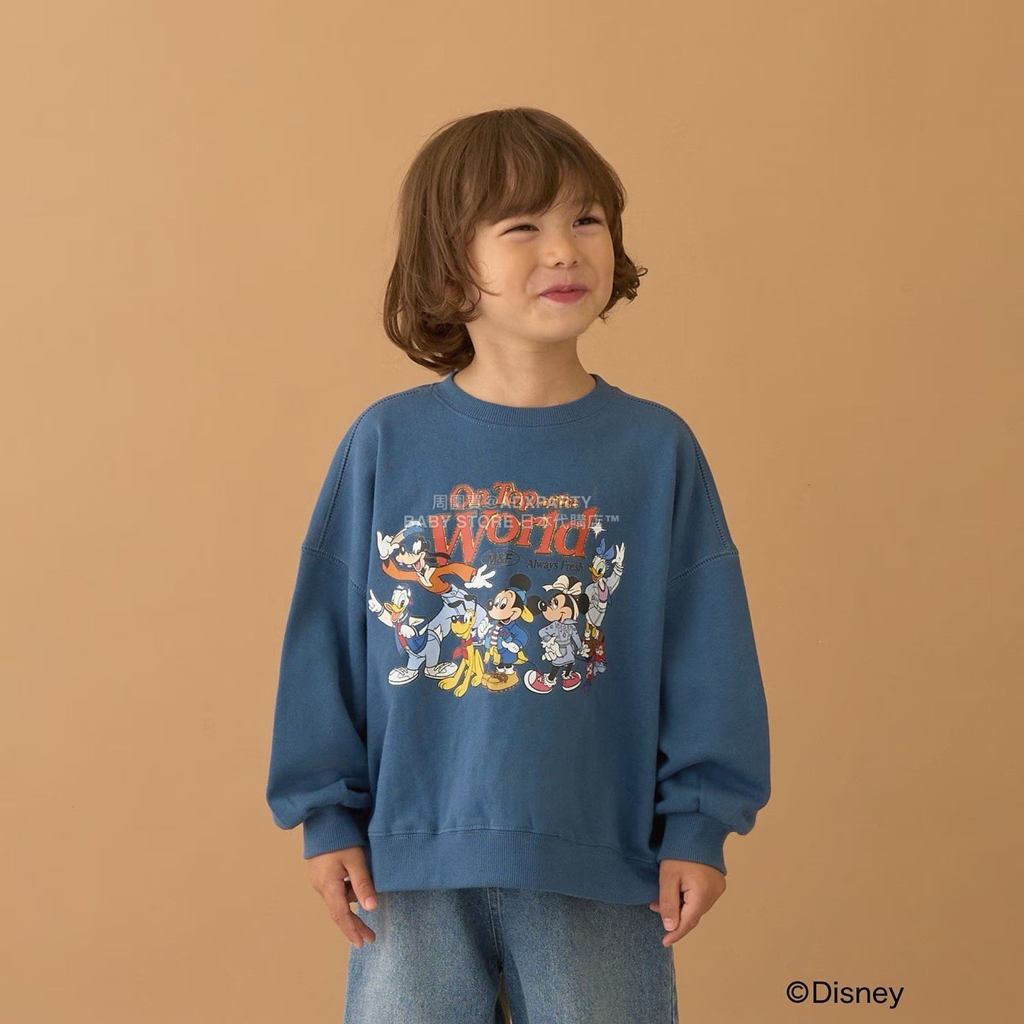 日本童裝 b・R# x Disney 印花衛衣 100-150cm 男童款 冬季 TOPS