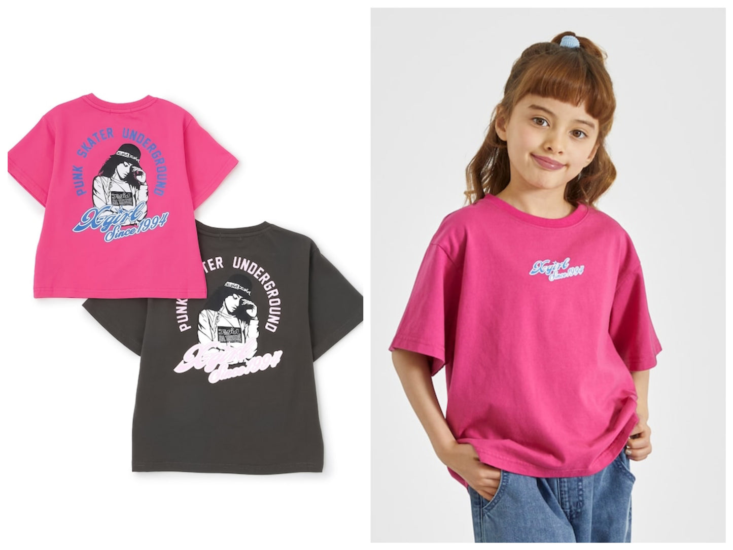 日本童裝 X-girl Stages 插畫印花短袖上衣 90-140cm 女童款 夏季 TOPS