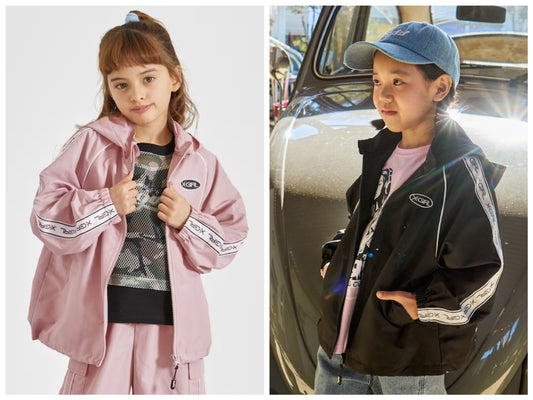 日本童裝 X-girl Stages 防水系列 肩部印花外套 90-140cm 女童款 夏季 OUTERWEAR