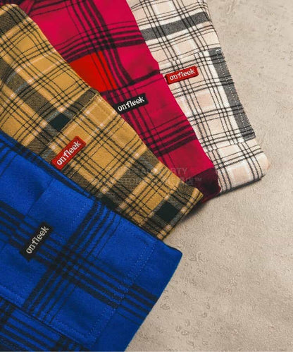 日本童裝 BREEZE 格紋襯衫 90-150cm 男童款 冬季 TOPS 聖誕紅/新年紅 