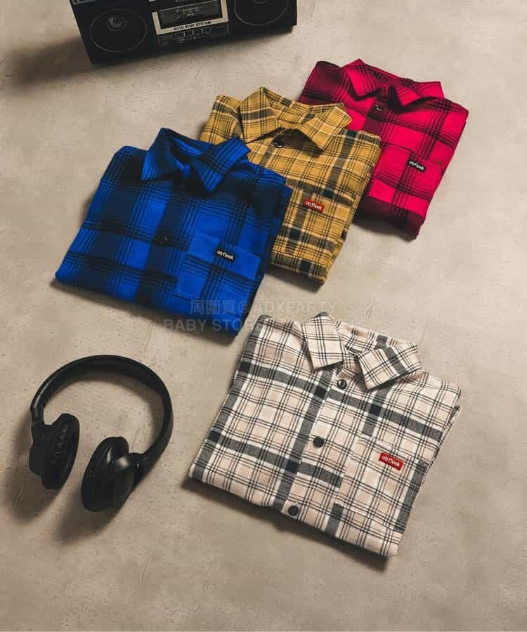 日本童裝 BREEZE 格紋襯衫 90-150cm 男童款 冬季 TOPS 聖誕紅/新年紅 