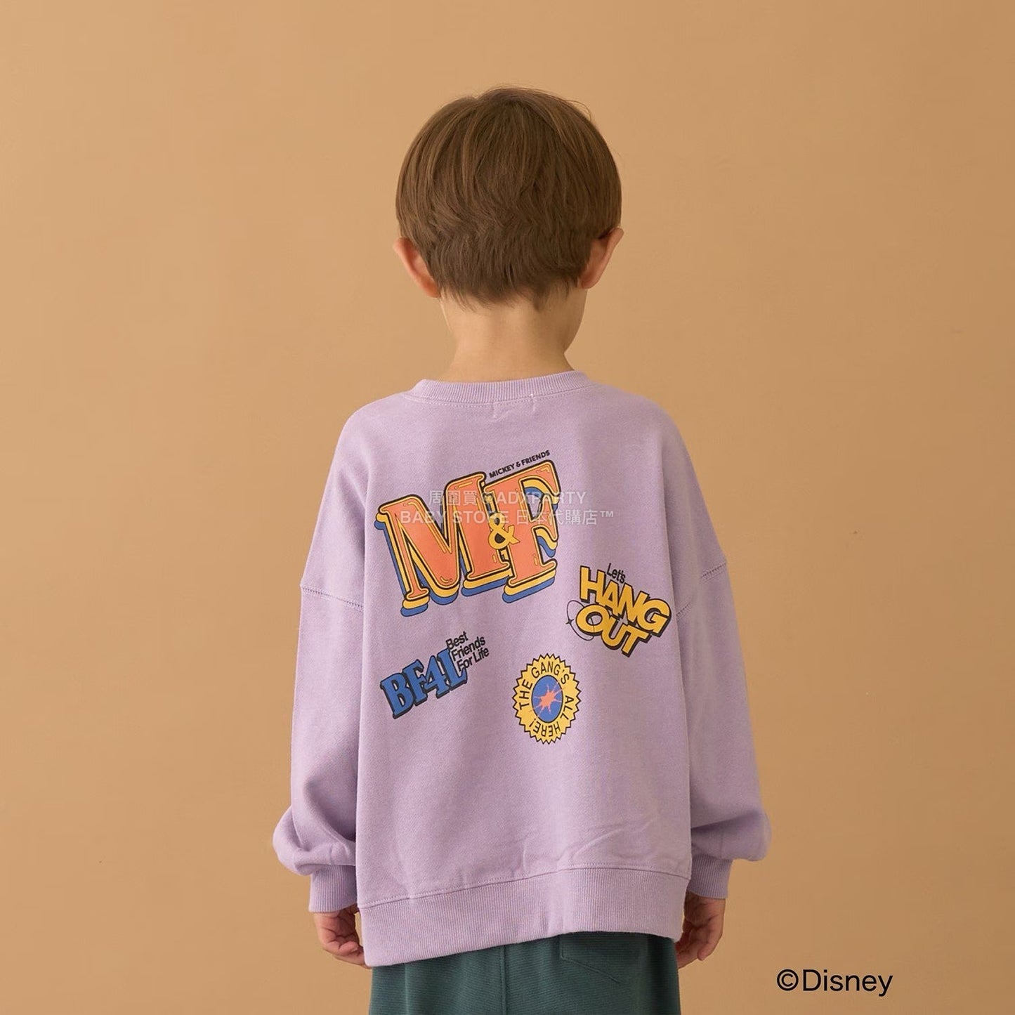 日本童裝 b・R# x Disney 印花衛衣 100-150cm 男童款 冬季 TOPS