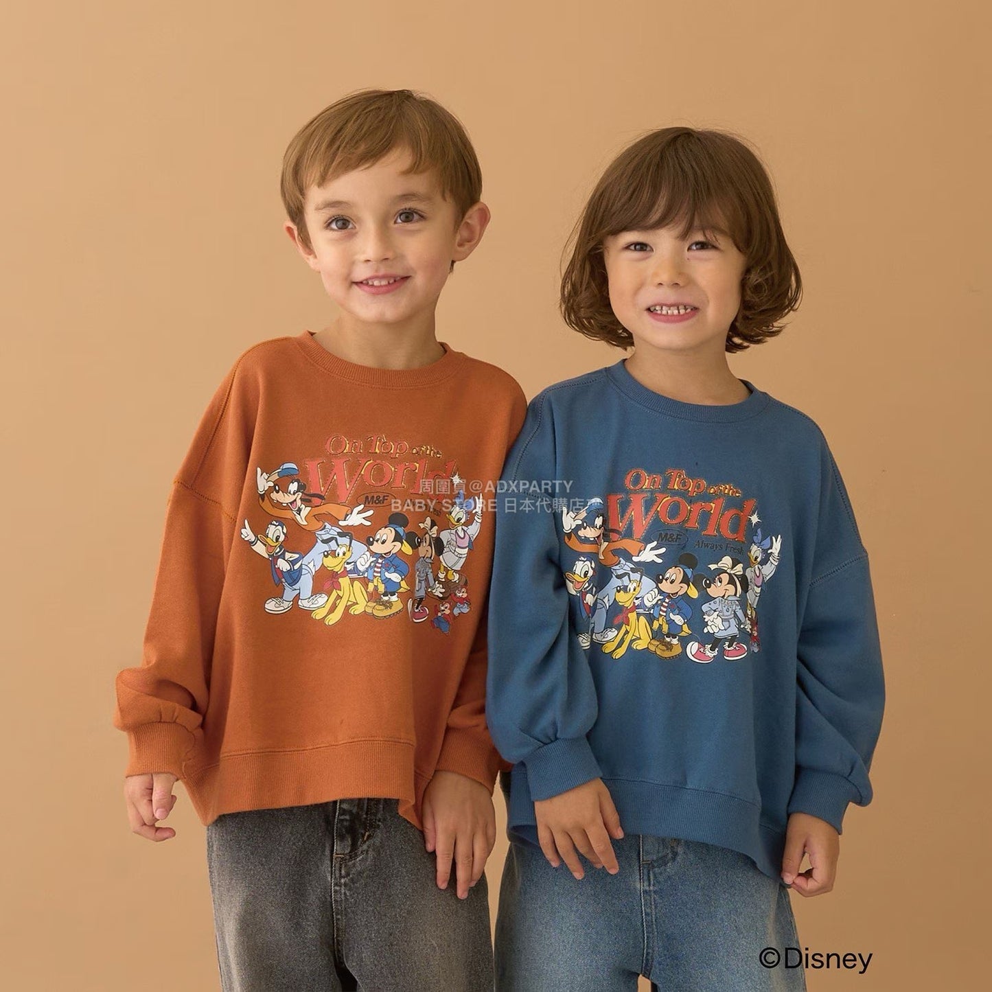 日本童裝 b・R# x Disney 印花衛衣 100-150cm 男童款 冬季 TOPS