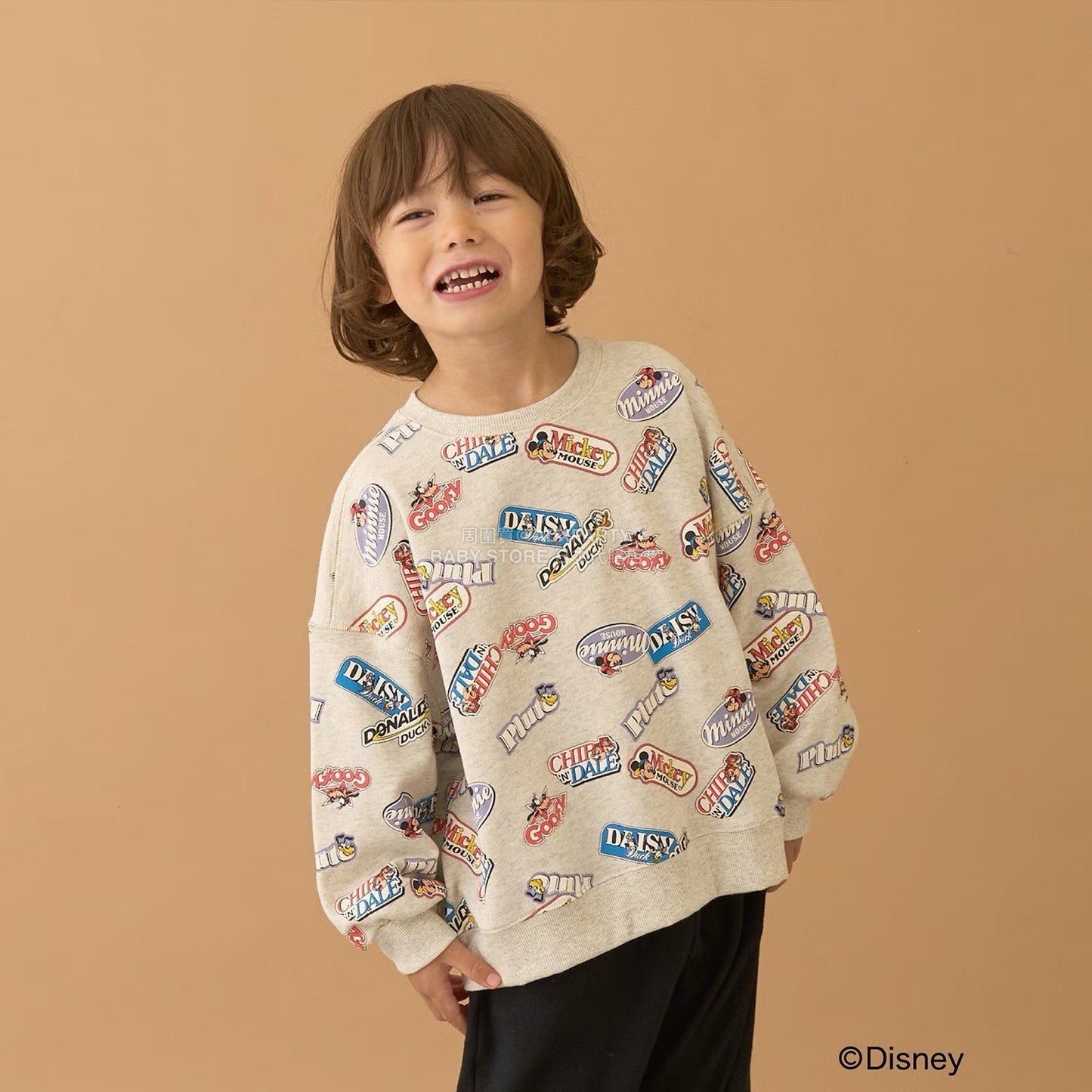 日本童裝 b・R# x Disney 印花衛衣 100-150cm 男童款 冬季 TOPS