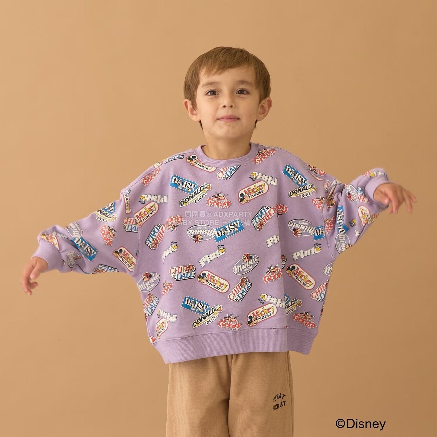 日本童裝 b・R# x Disney 印花衛衣 100-150cm 男童款 冬季 TOPS