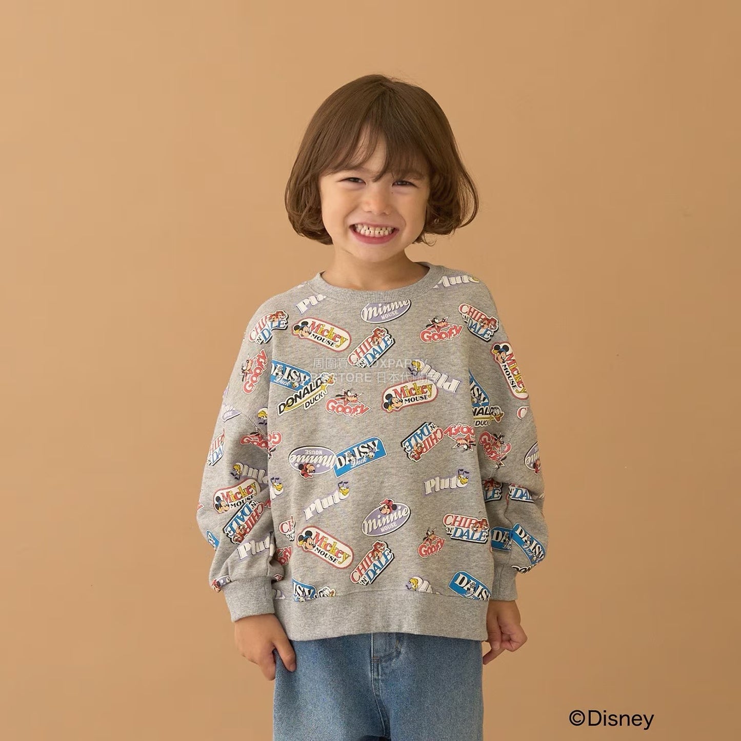 日本童裝 b・R# x Disney 印花衛衣 100-150cm 男童款 冬季 TOPS